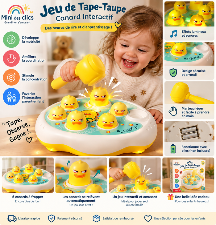 Jeu de Tape-Taupe Canard interactif MiniDéclic