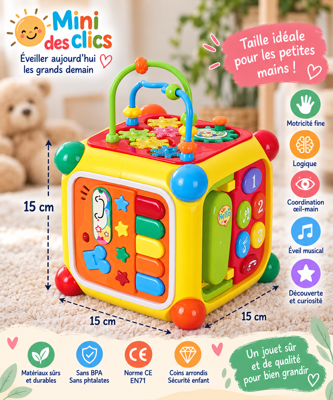 Jeu Montessori labyrinthe de perles – motricité et précision